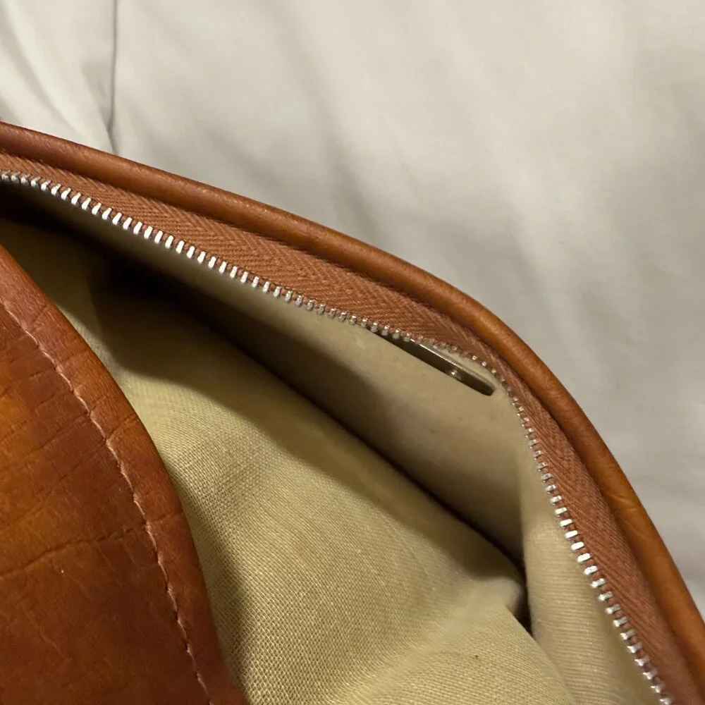 Samsonite VTG Brown Leather Crossbody Messenger Bag Adjustable Strap